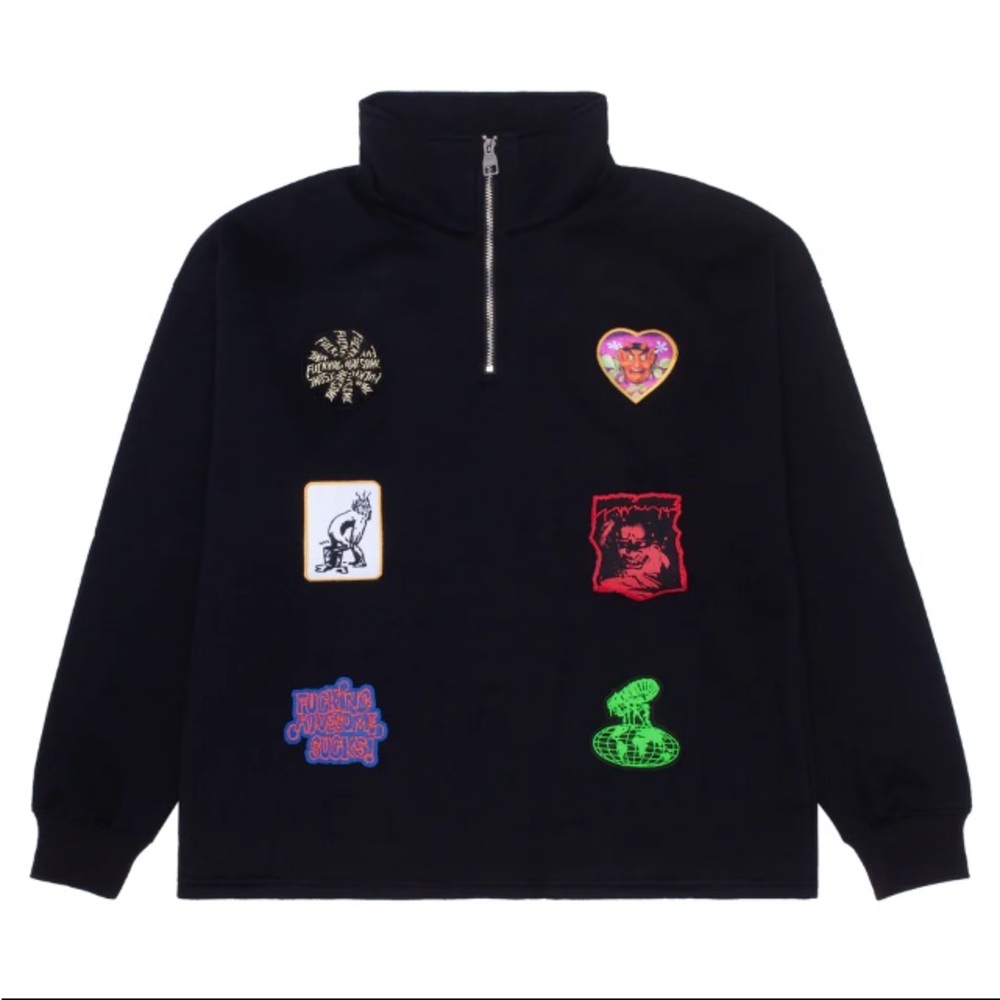 Fucking Awesome (FA) - "Patches" Quarter Zip L/S Shirt